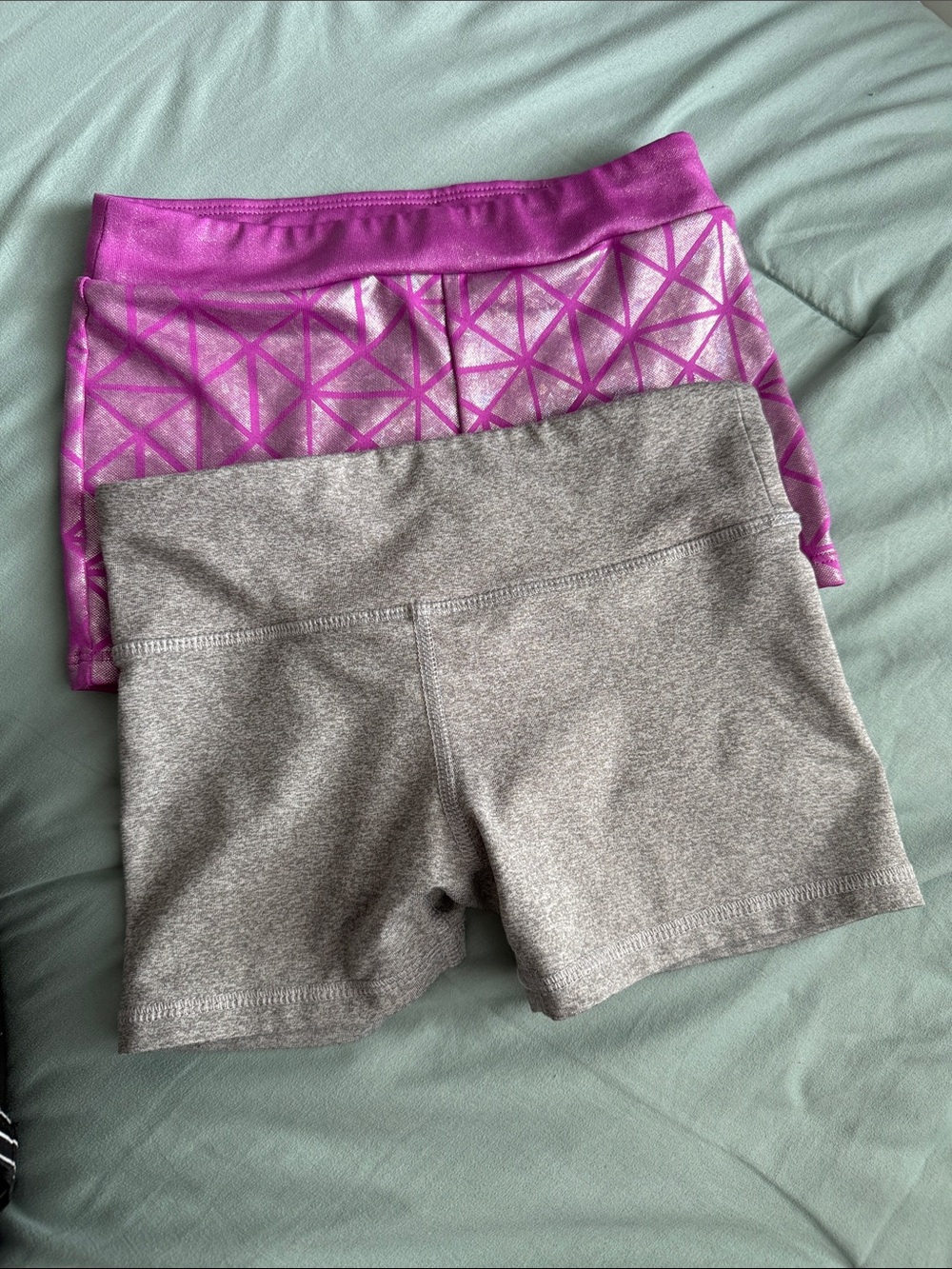 Old Navy Pink Geometric and Gray Women's Bike Shorts (2-Pack)